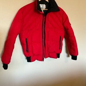 Vintage Snuggler Red Down Puffer Jacket Men’s large – Quilted Warm Winter Coat